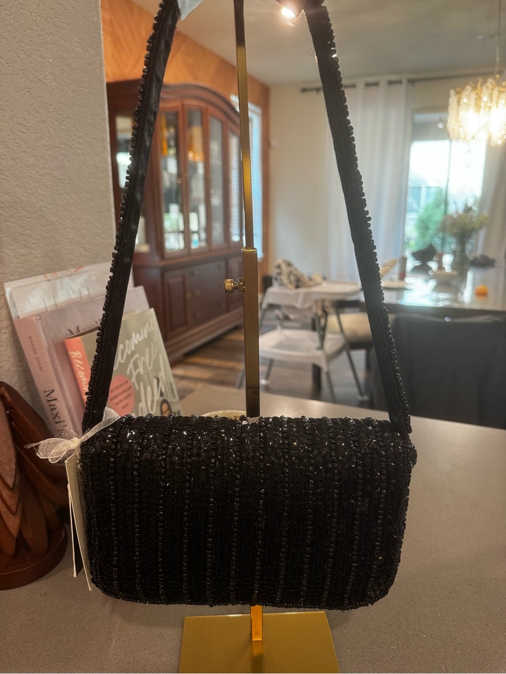 Viral TJMaxx Black Beaded Champagne Bag - Picture 2 of 4